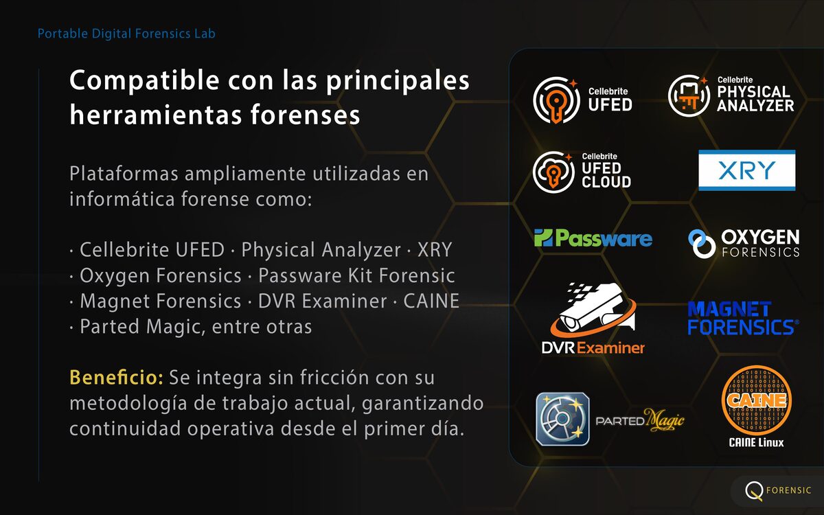 Compatibilidad de ELIT 5 con herramientas forenses