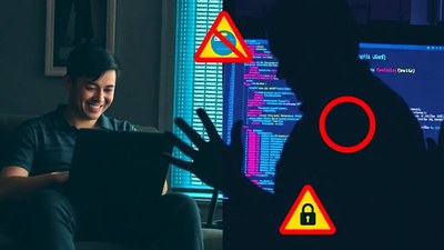 Laptop user vs. shadowy code manipulation.